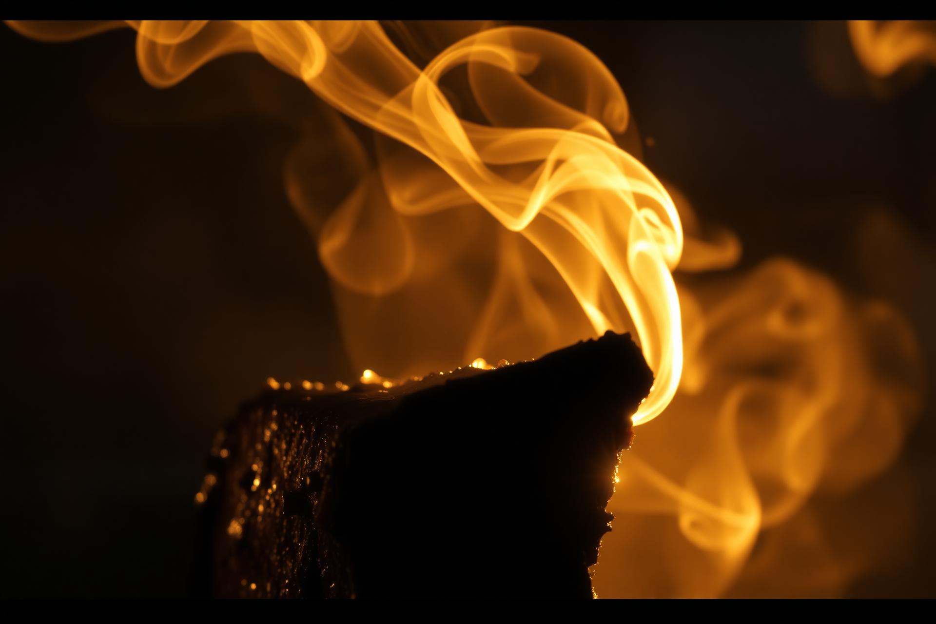 Smoke curling off a charred brisket